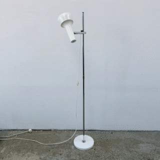 Vloerlamp met spot, chroom – wit | jaren ‘60