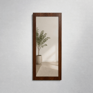 Wandspiegel, rechthoek – teaklook | jaren ‘60
