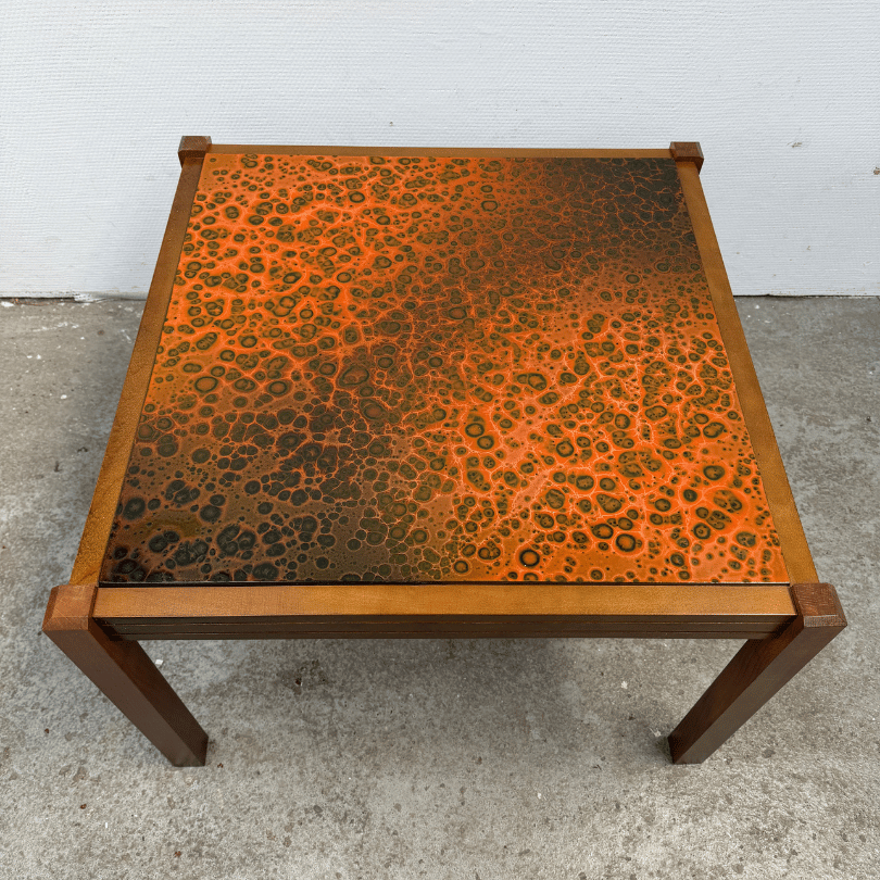 Salontafel – keramiek blad, oranje | jaren ‘60 - Afbeelding 3