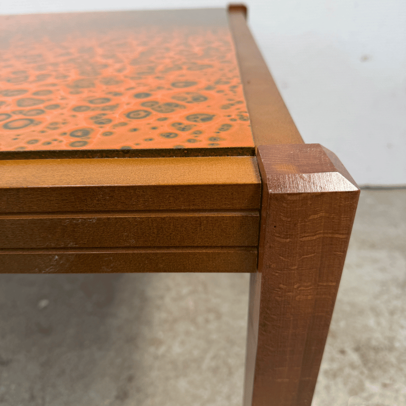 Salontafel – keramiek blad, oranje | jaren ‘60 - Afbeelding 4
