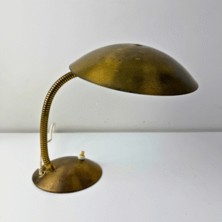 Tafellamp messing, gooseneck | jaren ‘40